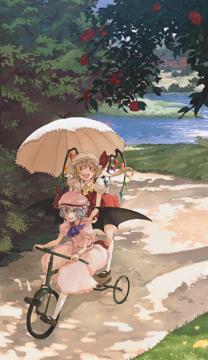 remilia scarlet and flandre scarlet (touhou) drawn by cosmic_(crownclowncosmic)