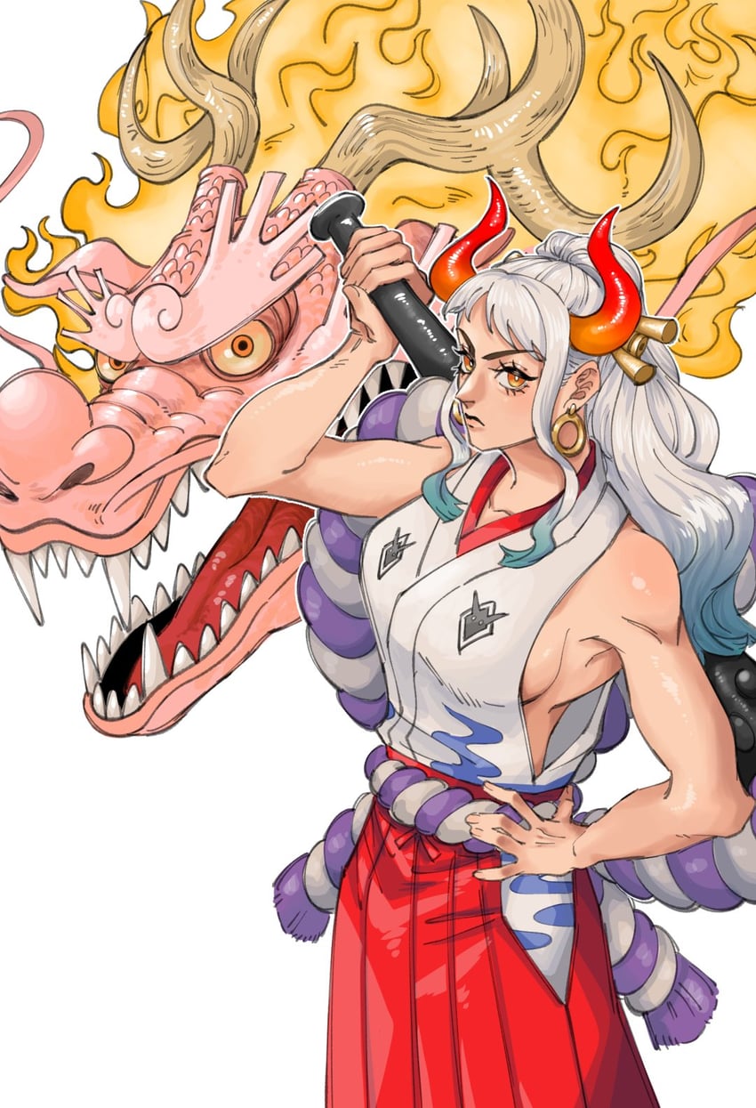 yamato and kouzuki momonosuke (one piece) drawn by yato_0410