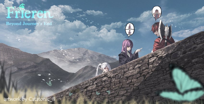 frieren, fern, and stark (sousou no frieren) drawn by prezonya46