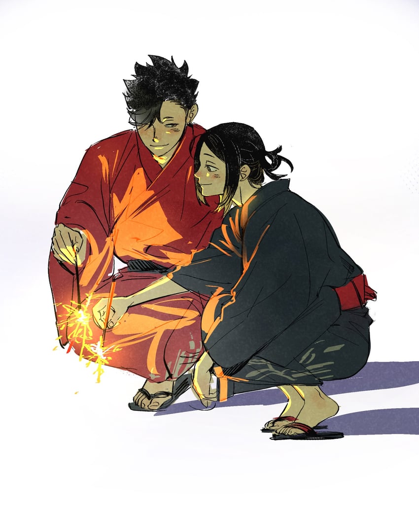 kuroo tetsurou and kozume kenma (haikyuu!!) drawn by tinh_daubuoi