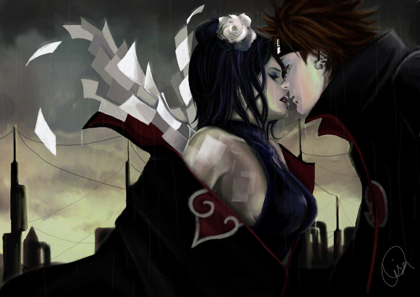 konan and pain (naruto and 1 more) drawn by l_(1rd)