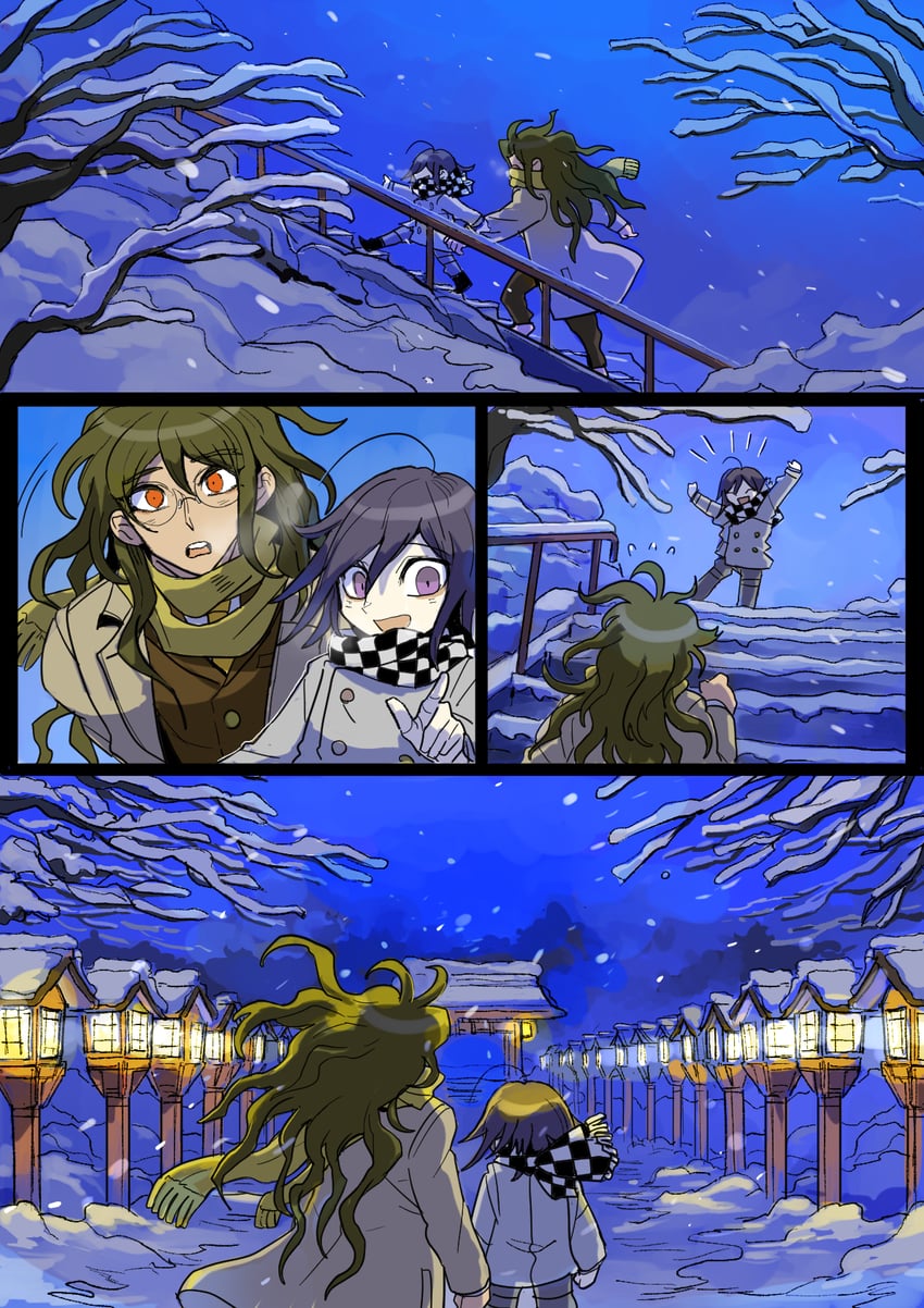 oma kokichi and gokuhara gonta (danganronpa and 1 more) drawn by kumakoro_(tetsupag)