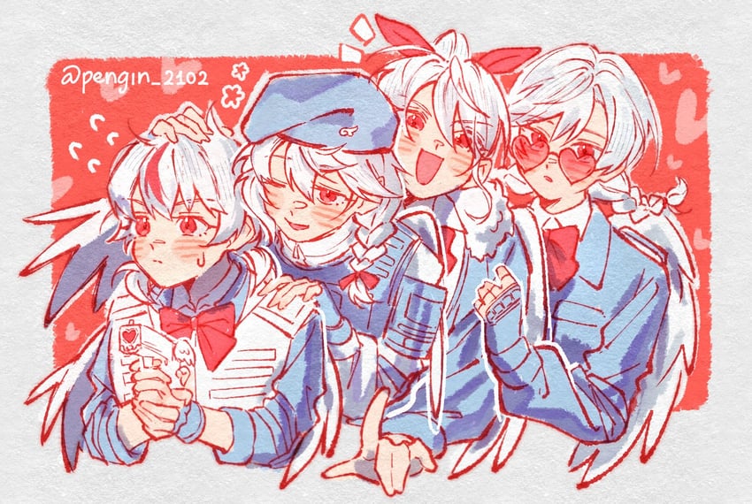 koharu, kanna, chiyo, and ena (love-bullet) drawn by pengin_2102