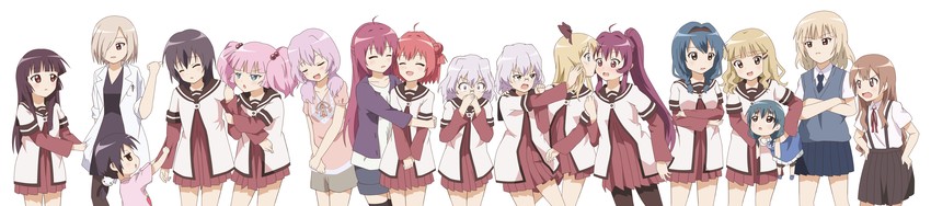 toshinou kyouko, akaza akari, funami yui, yoshikawa chinatsu, oomuro sakurako, and 12 more (yuruyuri) drawn by kashiopea