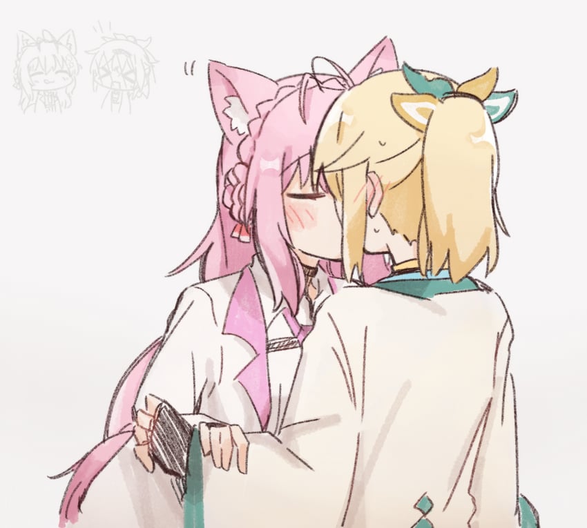 hakui koyori and kazama iroha (hololive) drawn by hateyo