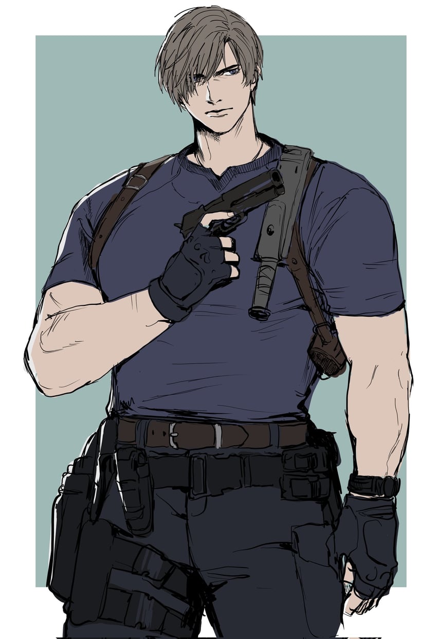 leon s. kennedy (resident evil and 1 more) drawn by on_(isk1812)