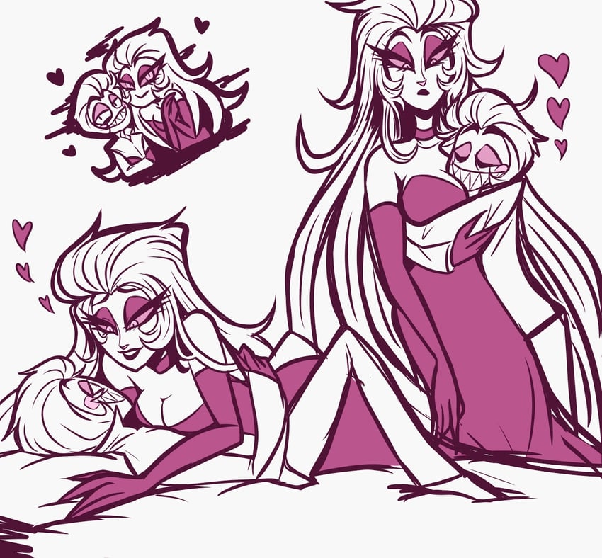 lucifer morningstar and lilith (hazbin hotel) drawn by hinsou_(midorinoakuma)