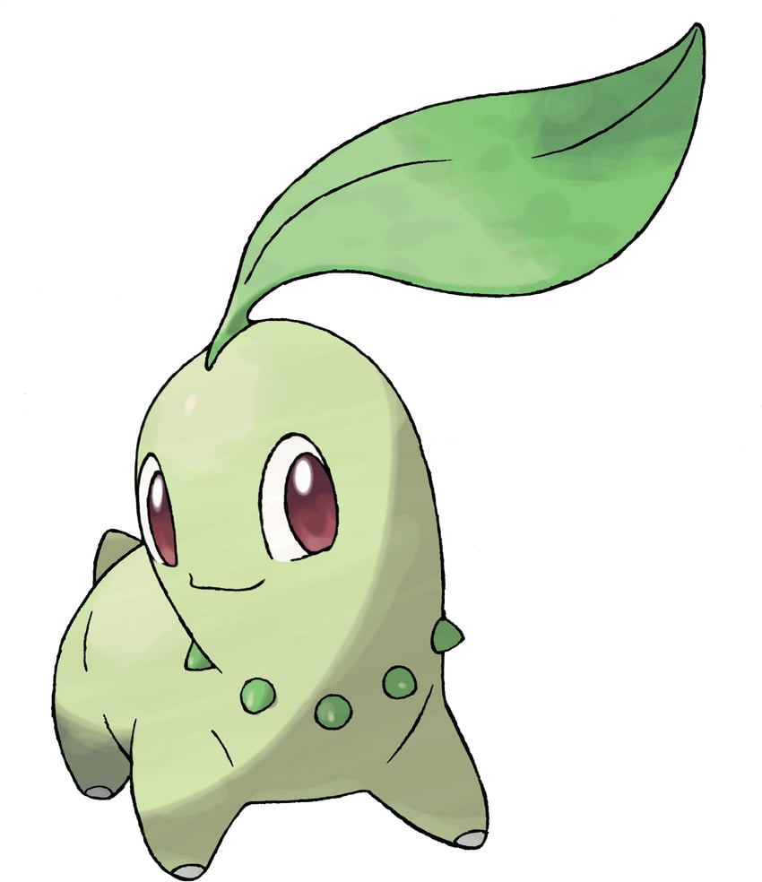 chikorita (pokemon and 1 more) drawn by sugimori_ken