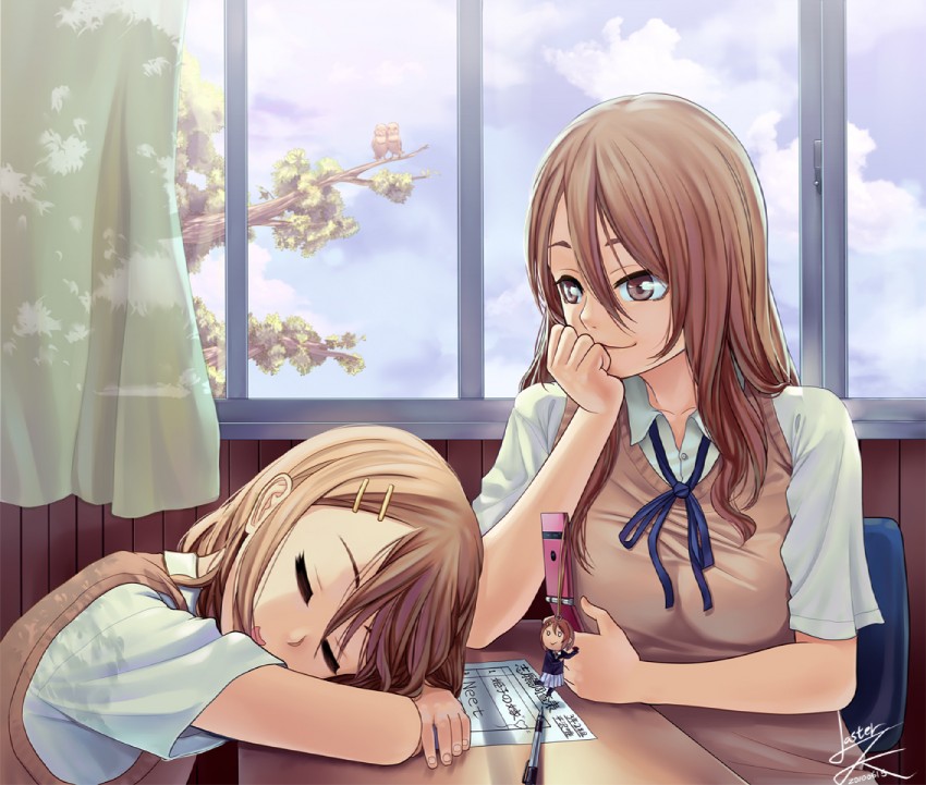 hirasawa yui and tachibana himeko (k-on!) drawn by lasterk