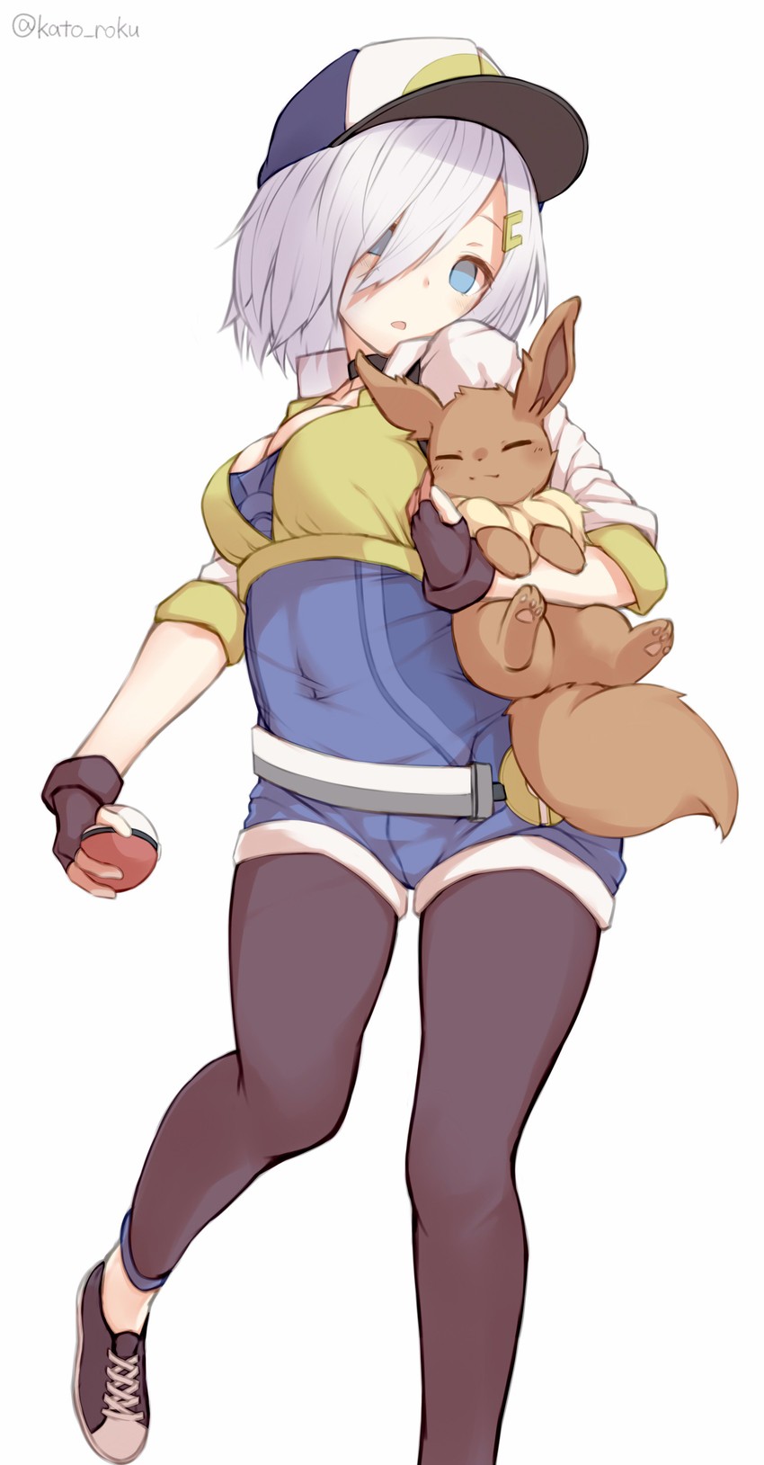 hamakaze, eevee, and female protagonist (kantai collection and 2 more) drawn by katoroku