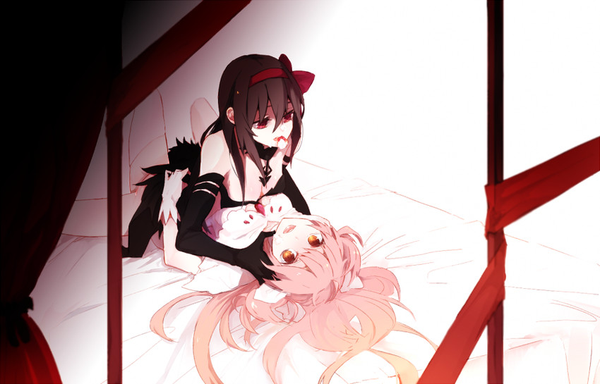 akemi homura, kaname madoka, ultimate madoka, and akuma homura (mahou shoujo madoka magica and 1 more) drawn by hanyae