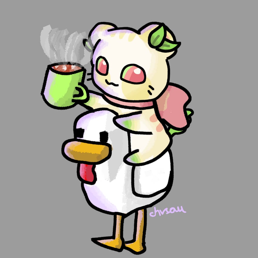 chicken, limon, and chicken jockey (minecraft and 2 more) drawn by chvsau