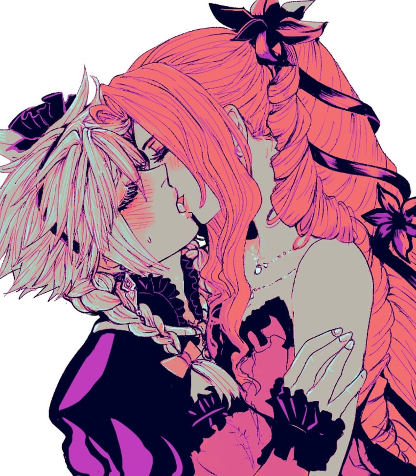 cloud strife and aerith gainsborough (final fantasy and 2 more) drawn by junkpilestuff