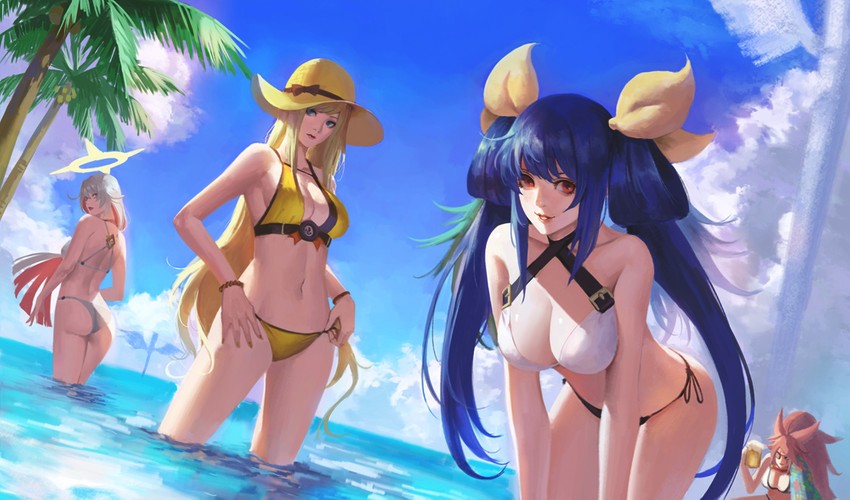 dizzy, baiken, jack-o' valentine, and millia rage (guilty gear and 1 more) drawn by phamoz
