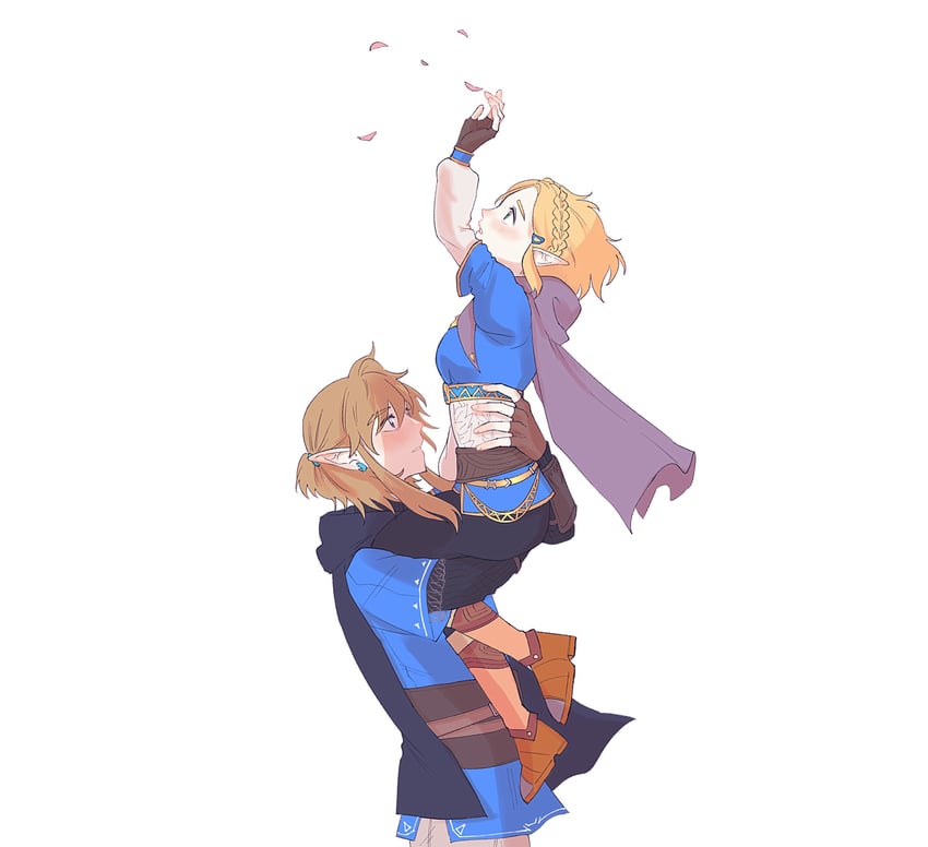 link and princess zelda (the legend of zelda and 1 more) drawn by zlmsnd