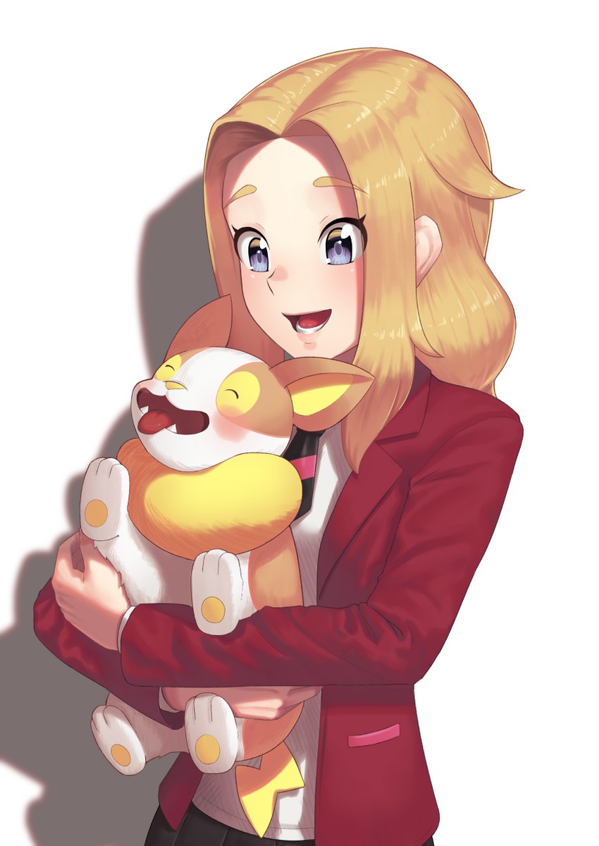 yamper and lass (pokemon and 1 more) drawn by putcher