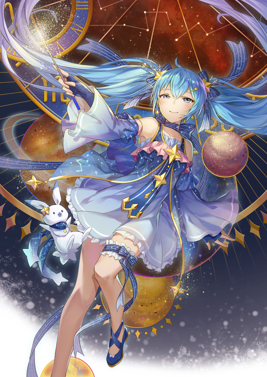 hatsune miku, yuki miku, and rabbit yukine (vocaloid) drawn by ouu_min