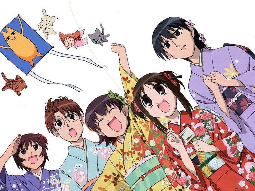 kasuga ayumu, sakaki, mihama chiyo, takino tomo, kagura, and 4 more (azumanga daioh)