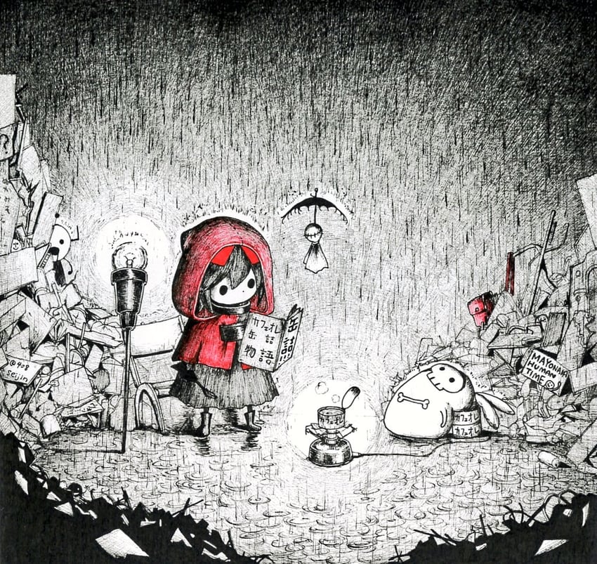hino and moni moni skeleton (original) drawn by yatara