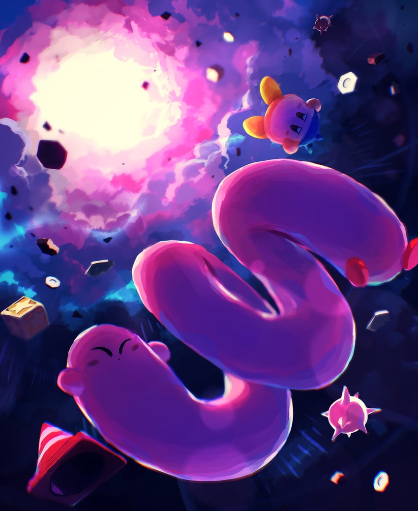 kirby, waddle dee, and bandana waddle dee (kirby and 1 more) drawn by suyasuyabi