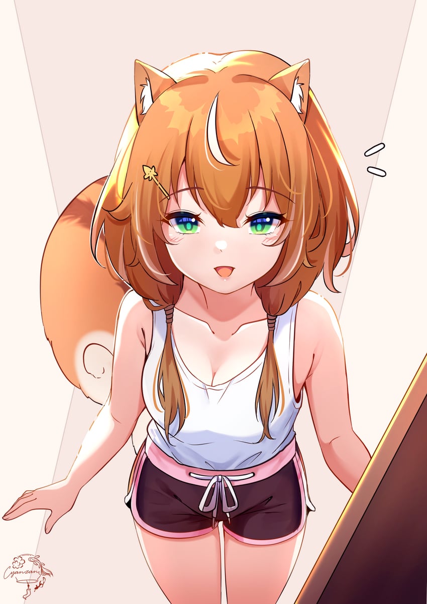ayunda risu (hololive and 1 more) drawn by cyanzan