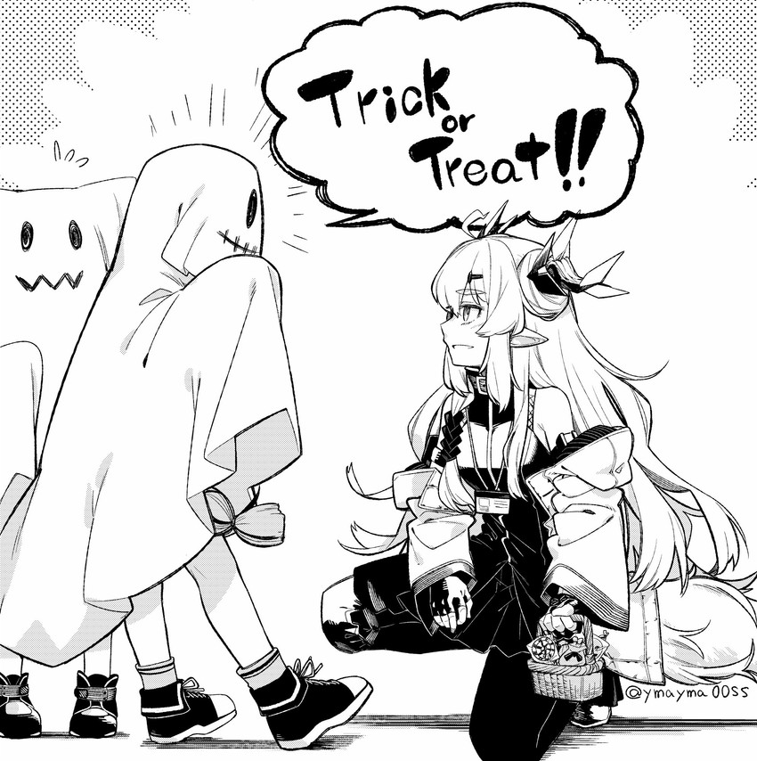 suzuran, cuora, and leizi (arknights) drawn by yom_(ymayma00ss)