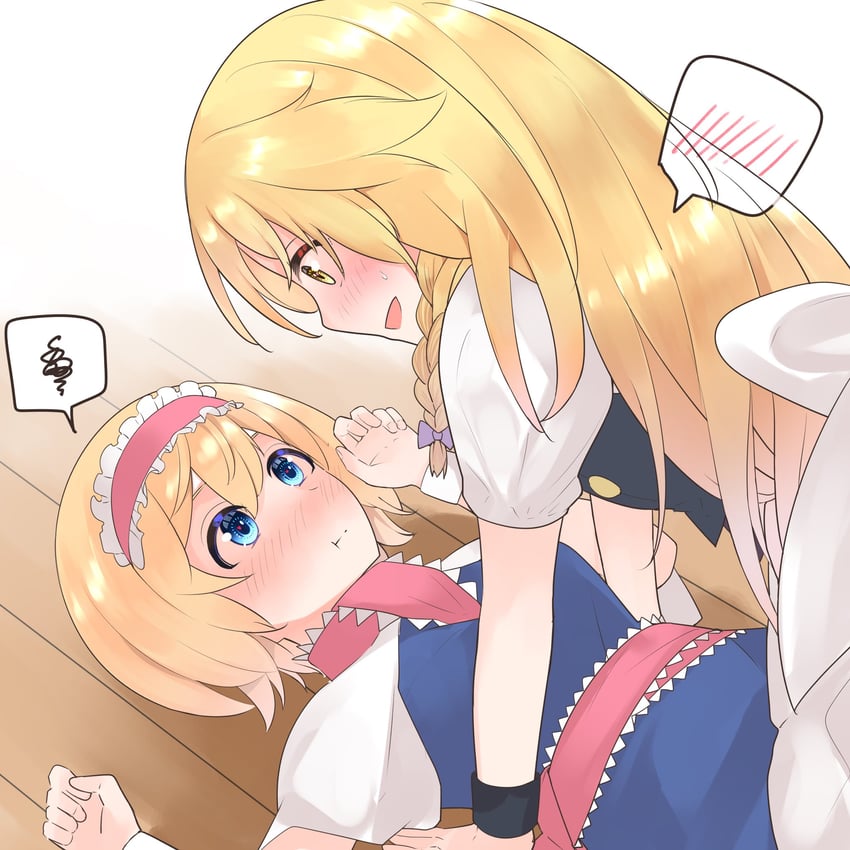 kirisame marisa and alice margatroid (touhou) drawn by nodoguro_(phi-tan)