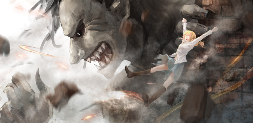 krista lenz, ymir, titan, and jaw titan (shingeki no kyojin) drawn by die_(die0118)