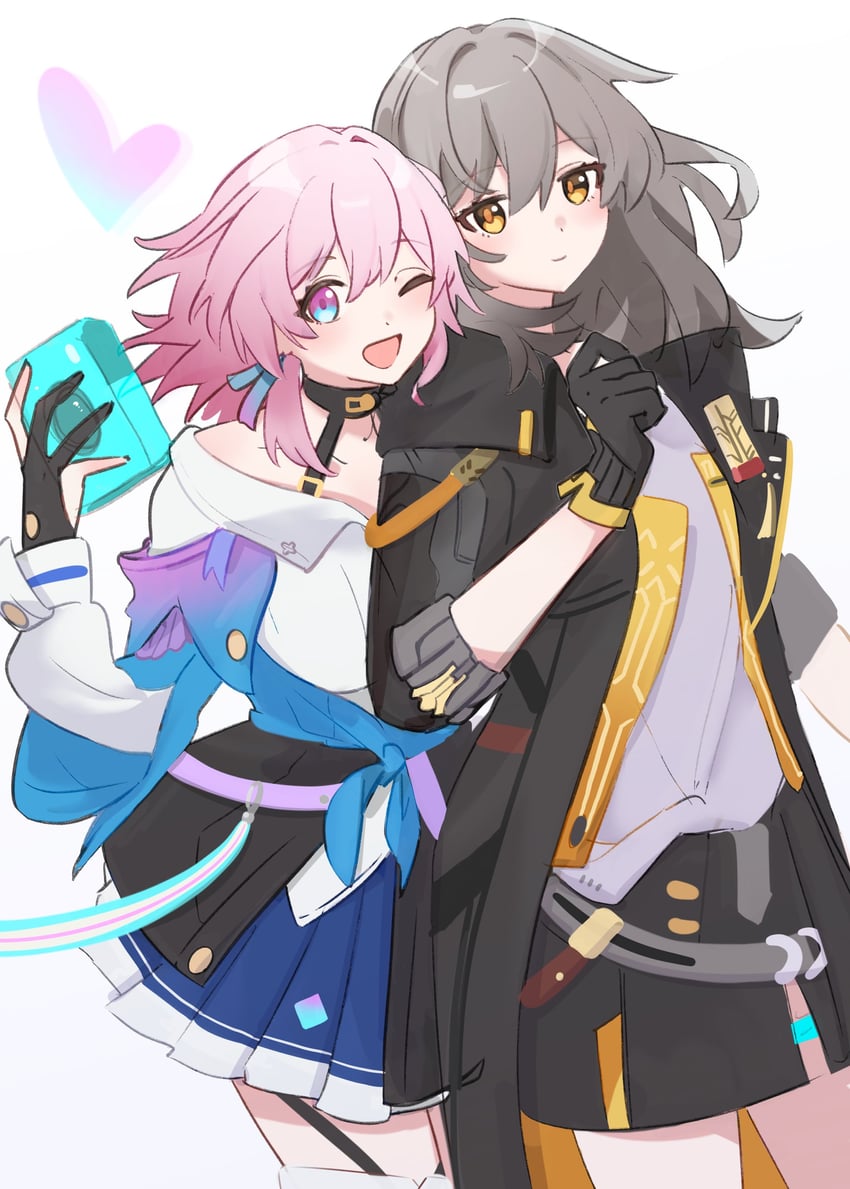 trailblazer, stelle, and march 7th (honkai and 1 more) drawn by piri