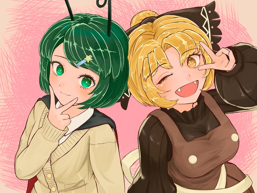 wriggle nightbug and kurodani yamame (touhou) drawn by tamateba_co