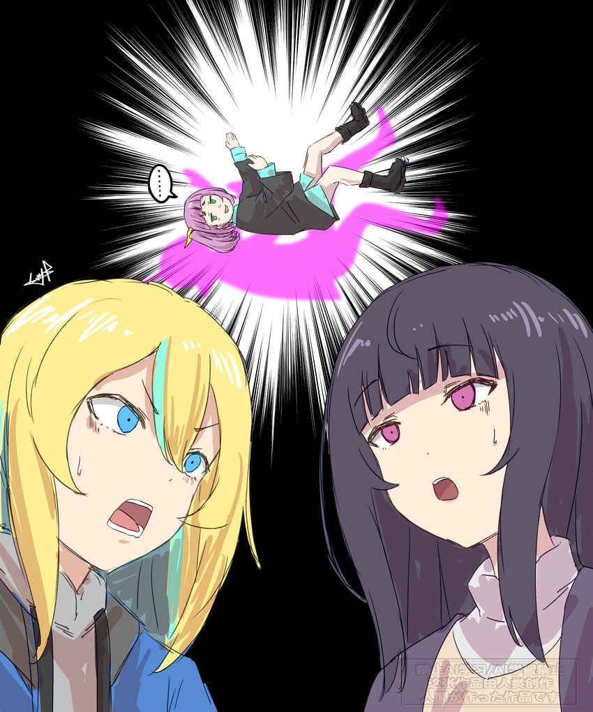 yamanouchi kano, watase kiui, and takanashi kim anouk mei (yoru no kurage wa oyogenai) drawn by mutsuki_(mutsuki0110)
