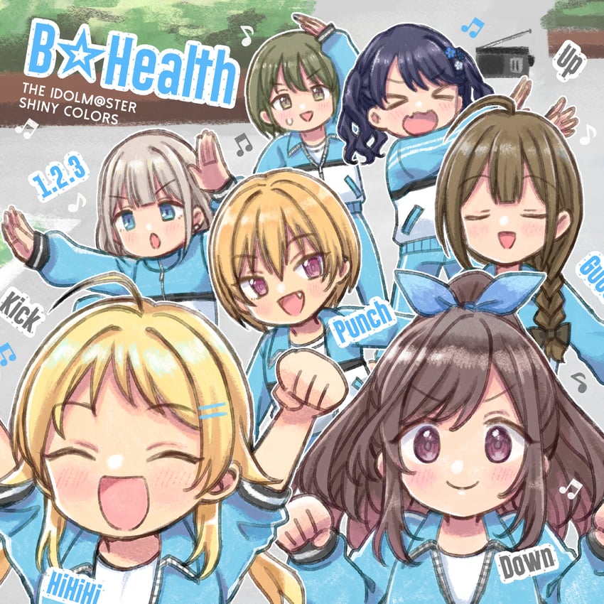 hachimiya meguru, fukumaru koito, kuwayama chiyuki, serizawa asahi, tsukioka kogane, and 2 more (idolmaster and 1 more) drawn by otoutogimi