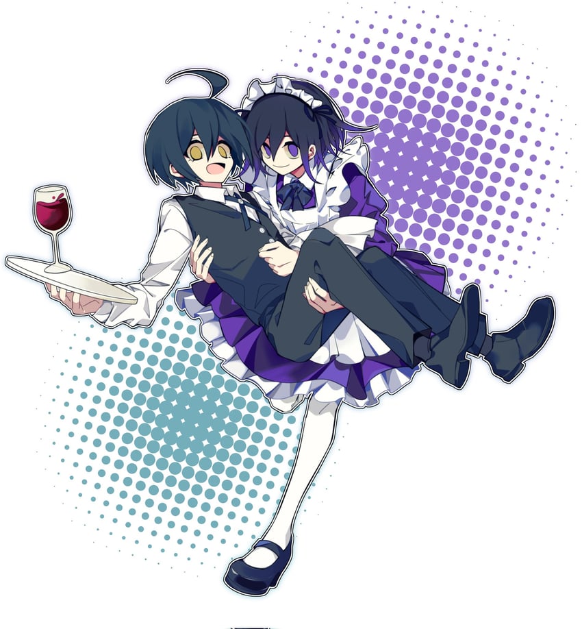 oma kokichi and saihara shuichi (danganronpa and 1 more) drawn by xia_nu_xiao_fang