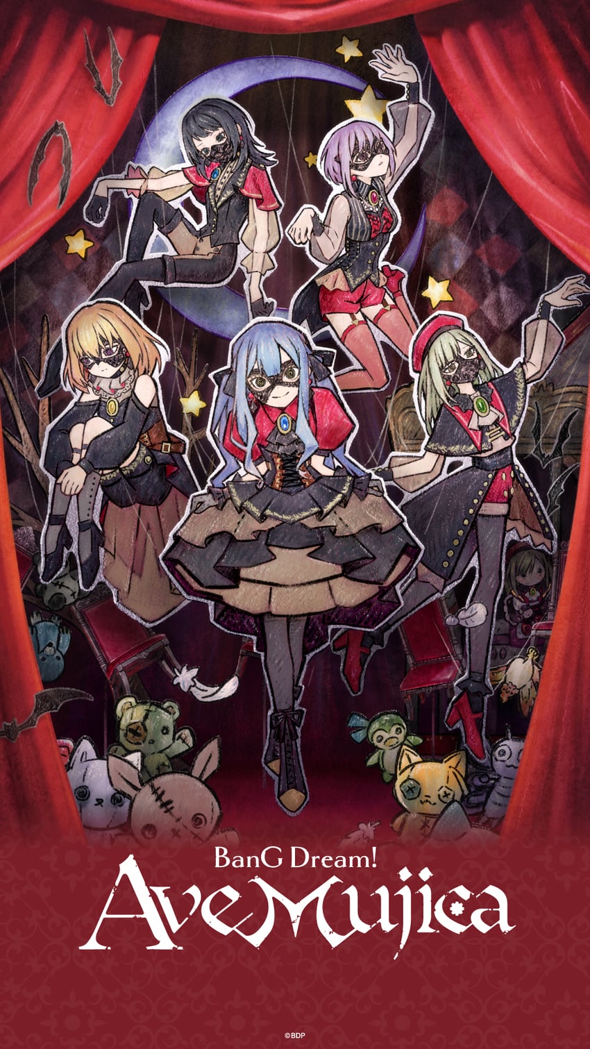 togawa sakiko, wakaba mutsumi, yahata umiri, misumi uika, mortis, and 5 more (bang dream! and 1 more)