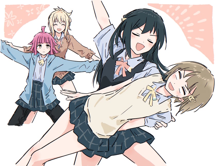 yuki setsuna, tennoji rina, nakasu kasumi, and miyashita ai (love live! and 1 more) drawn by bullfalk