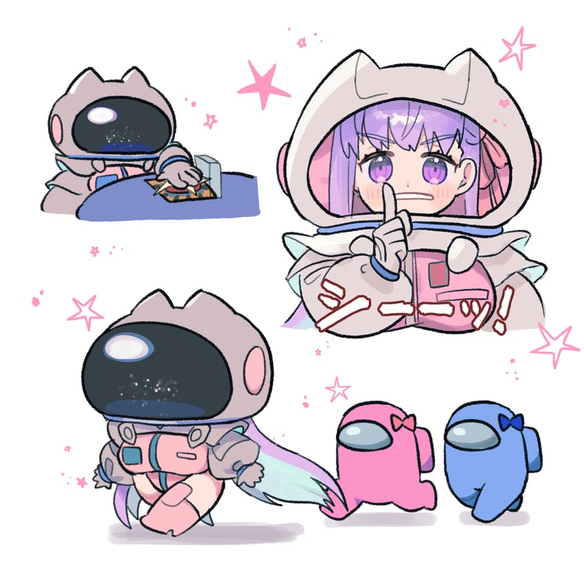 bb, crewmate, blue, bb cosmo, and rose (fate and 2 more) drawn by azu_(kirara310)