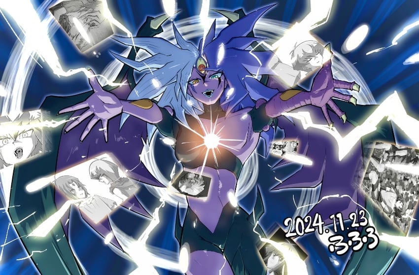 yuki judai, yubel, supreme king, and super polymerization (yu-gi-oh! and 1 more) drawn by fufuro_226