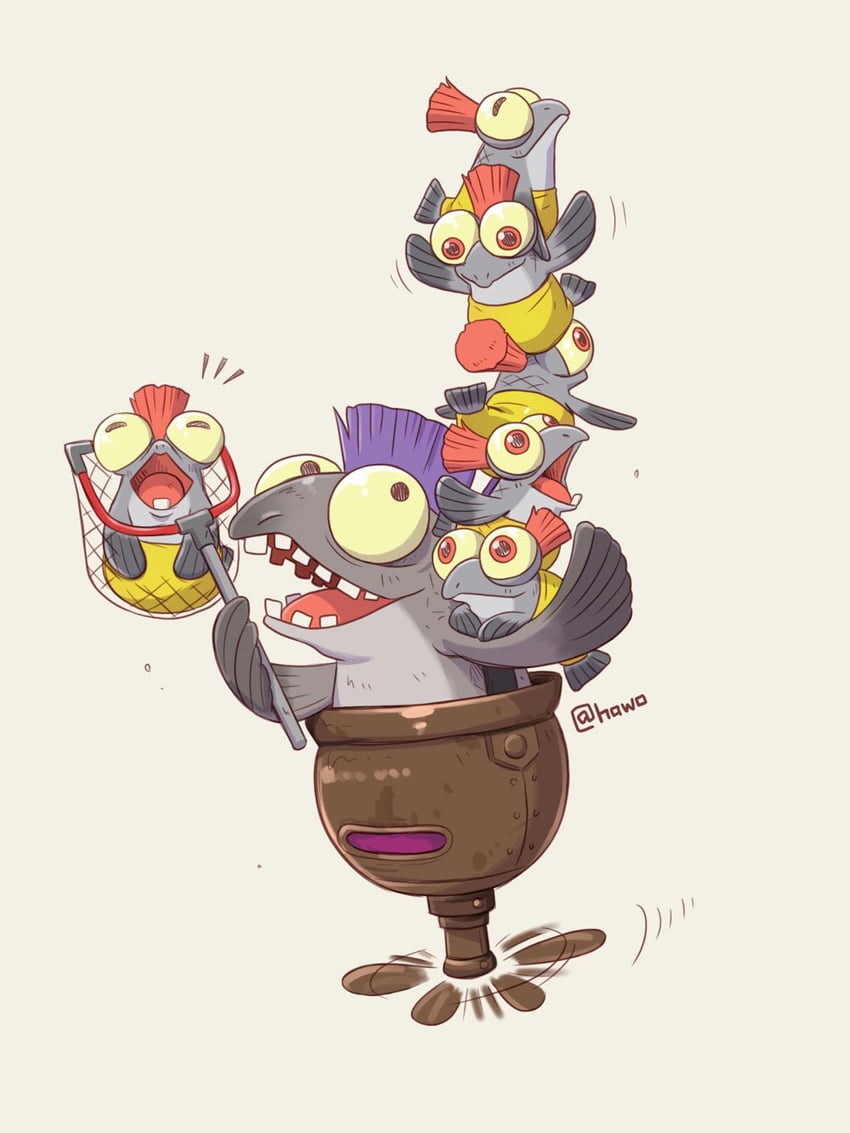 smallfry and snatcher (splatoon and 1 more) drawn by splatoon_hawo
