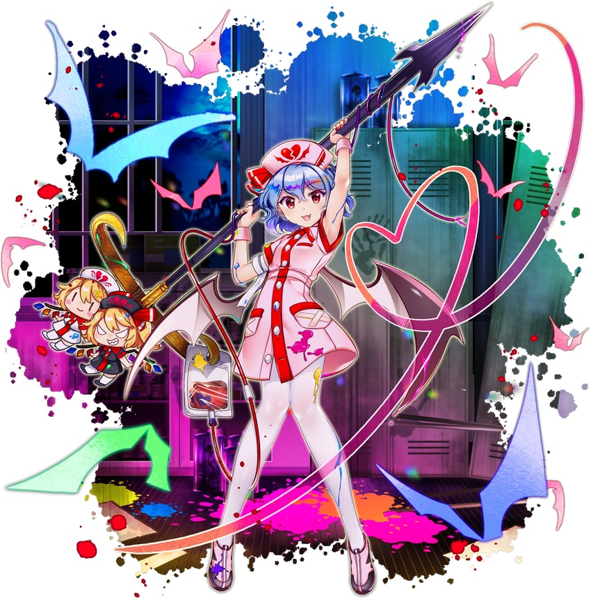remilia scarlet and flandre scarlet (touhou and 1 more) drawn by rotte_(1109)