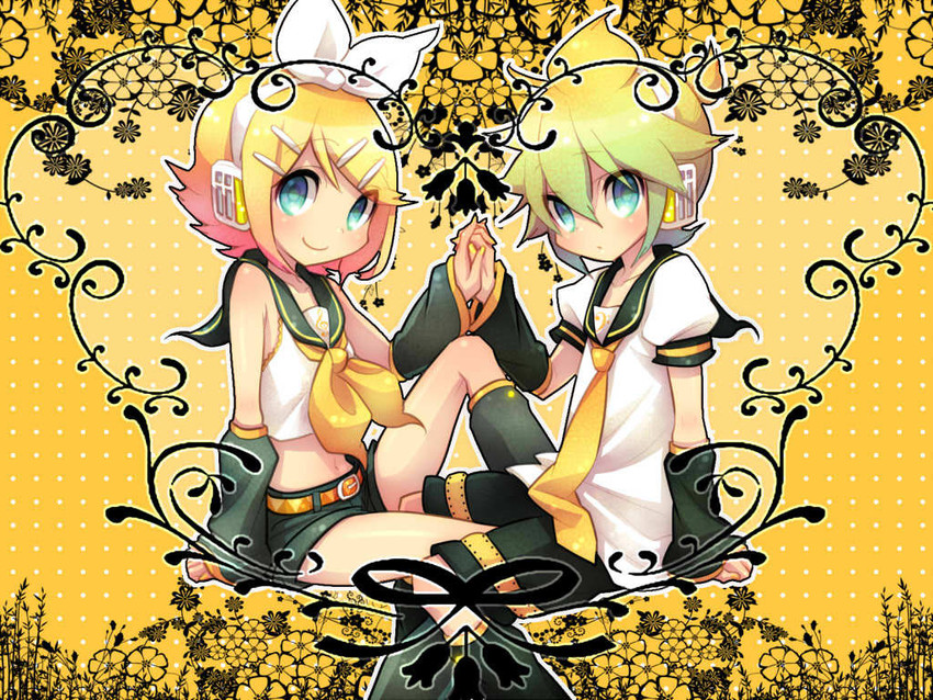 kagamine rin and kagamine len (vocaloid) drawn by ebira_(ruvie)