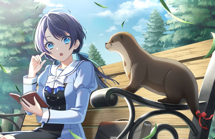 murano sayaka and otter (love live! and 1 more)