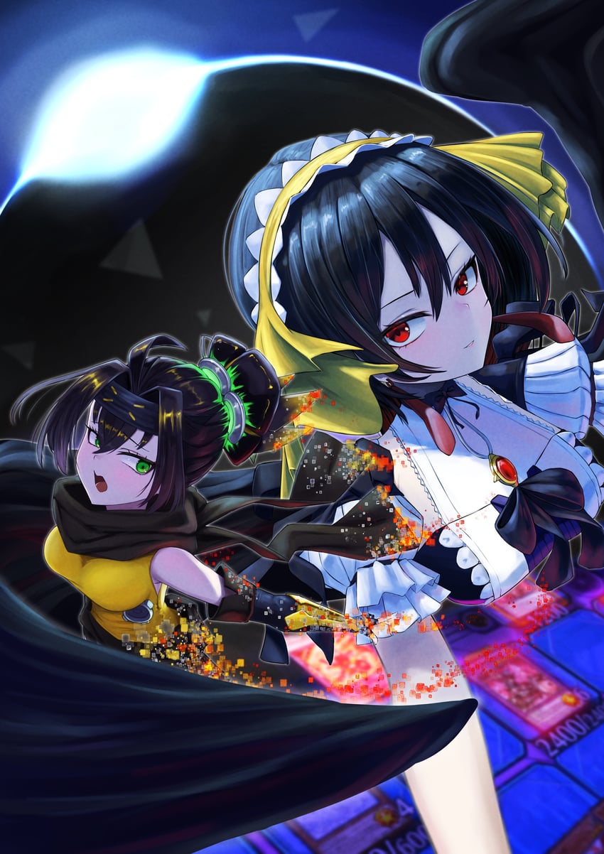 s-force rappa chiyomaru, s:p little knight, and underworld goddess of the closed world (yu-gi-oh!) drawn by triangle_del