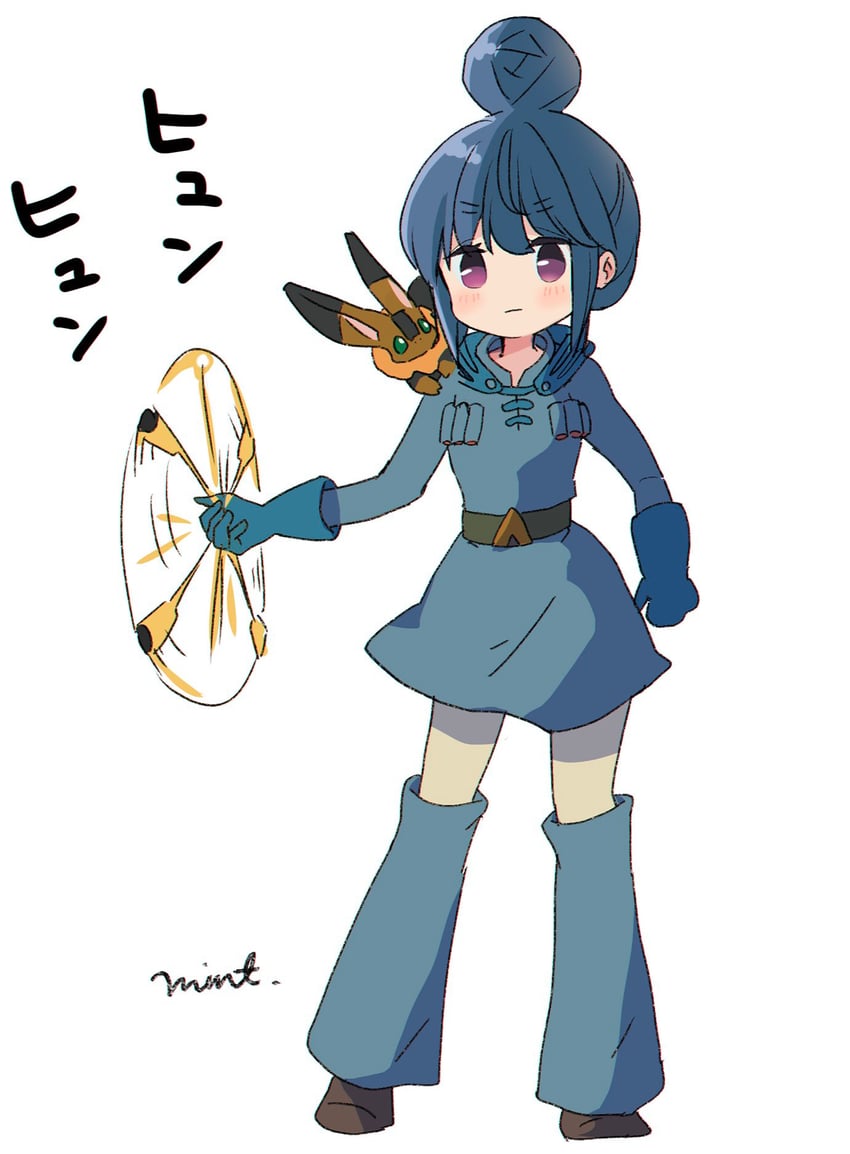 shima rin, nausicaa, and teto (yurucamp and 1 more) drawn by mint_(mintlemonade3)