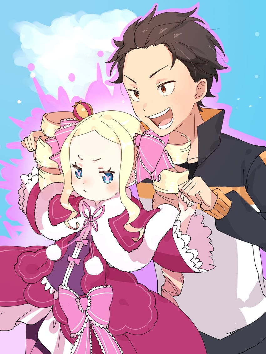 natsuki subaru and beatrice (re:zero kara hajimeru isekai seikatsu) drawn by 3siyo_u