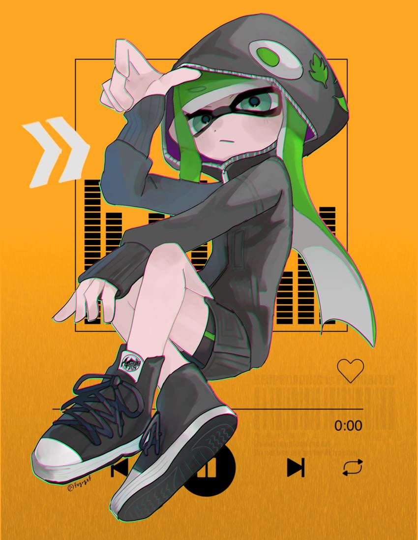 inkling player character and inkling girl (splatoon and 1 more) drawn by fegrqzf