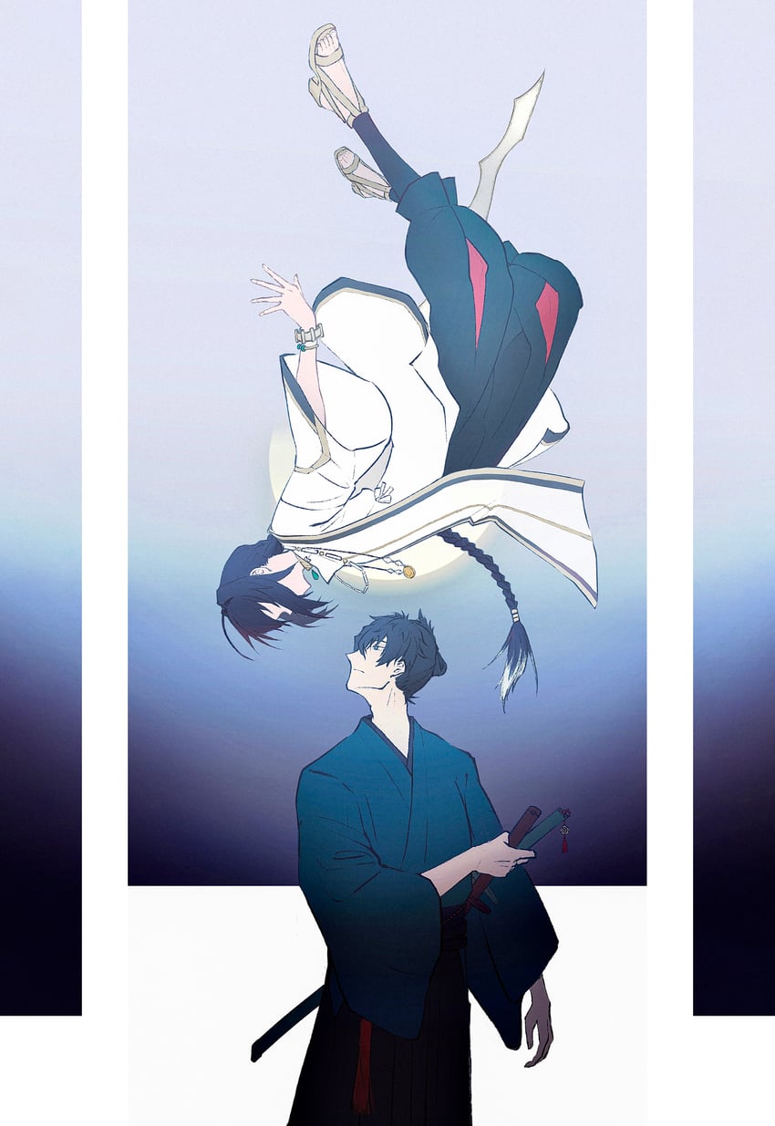 yamato takeru and miyamoto iori (fate and 1 more) drawn by kannani2