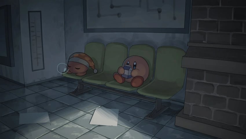 kirby and noddy (kirby and 1 more) drawn by tensen_(dotted_line)