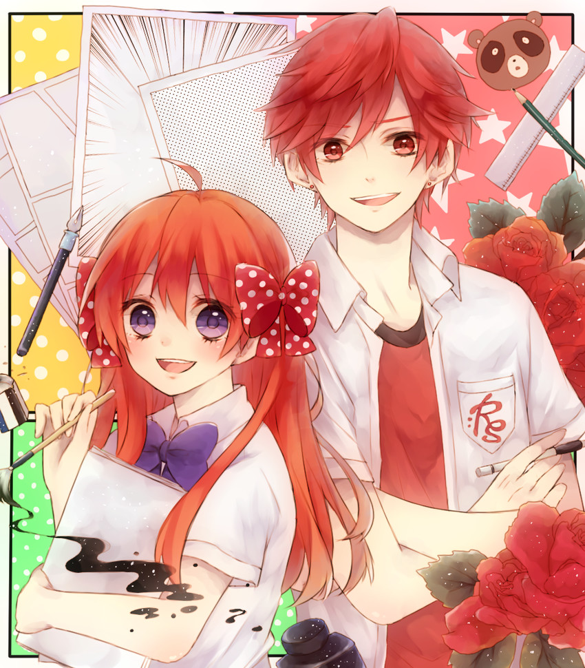 sakura chiyo and mikoshiba mikoto (gekkan shoujo nozaki-kun) drawn by rian_(usamin228)