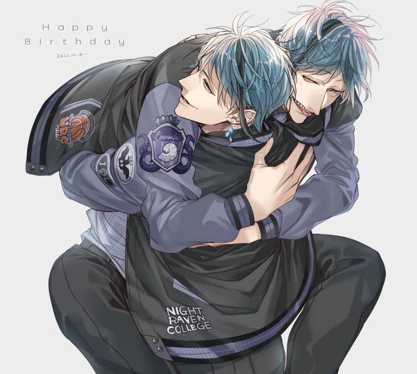 floyd leech and jade leech (twisted wonderland) drawn by sakazukisyuran