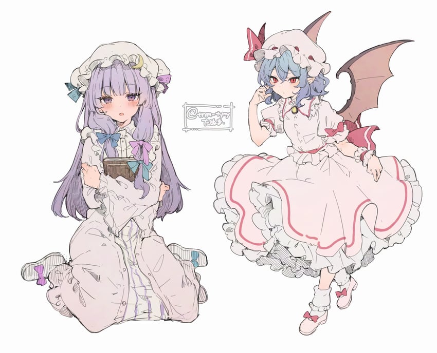 remilia scarlet and patchouli knowledge (touhou) drawn by ikeuchi_tanuma